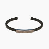 Black Bracelet With Zircon Bar