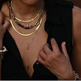 Lariat & Gold Spike Necklace